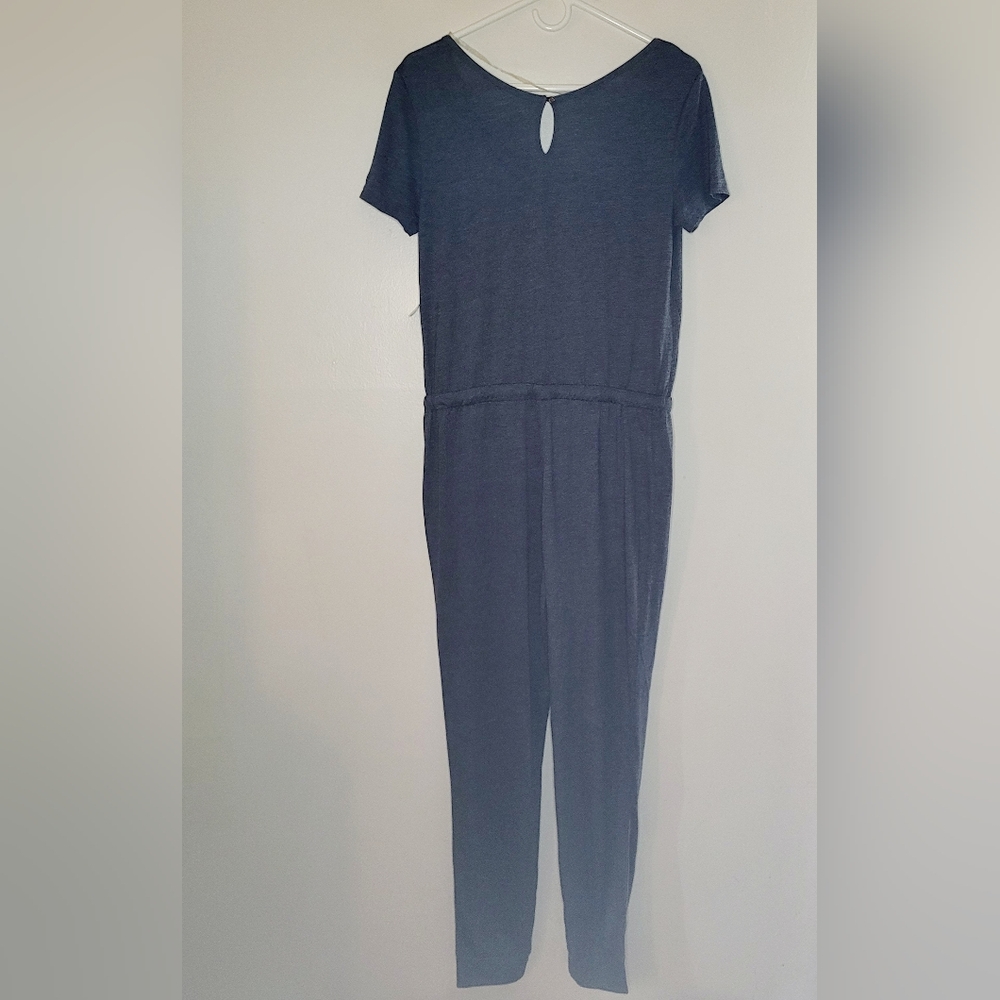 Joe Boxer Lounge Jumpsuit Women's Medium Gray Jogger Style Short Sleeve Casual - Picture 2 of 12